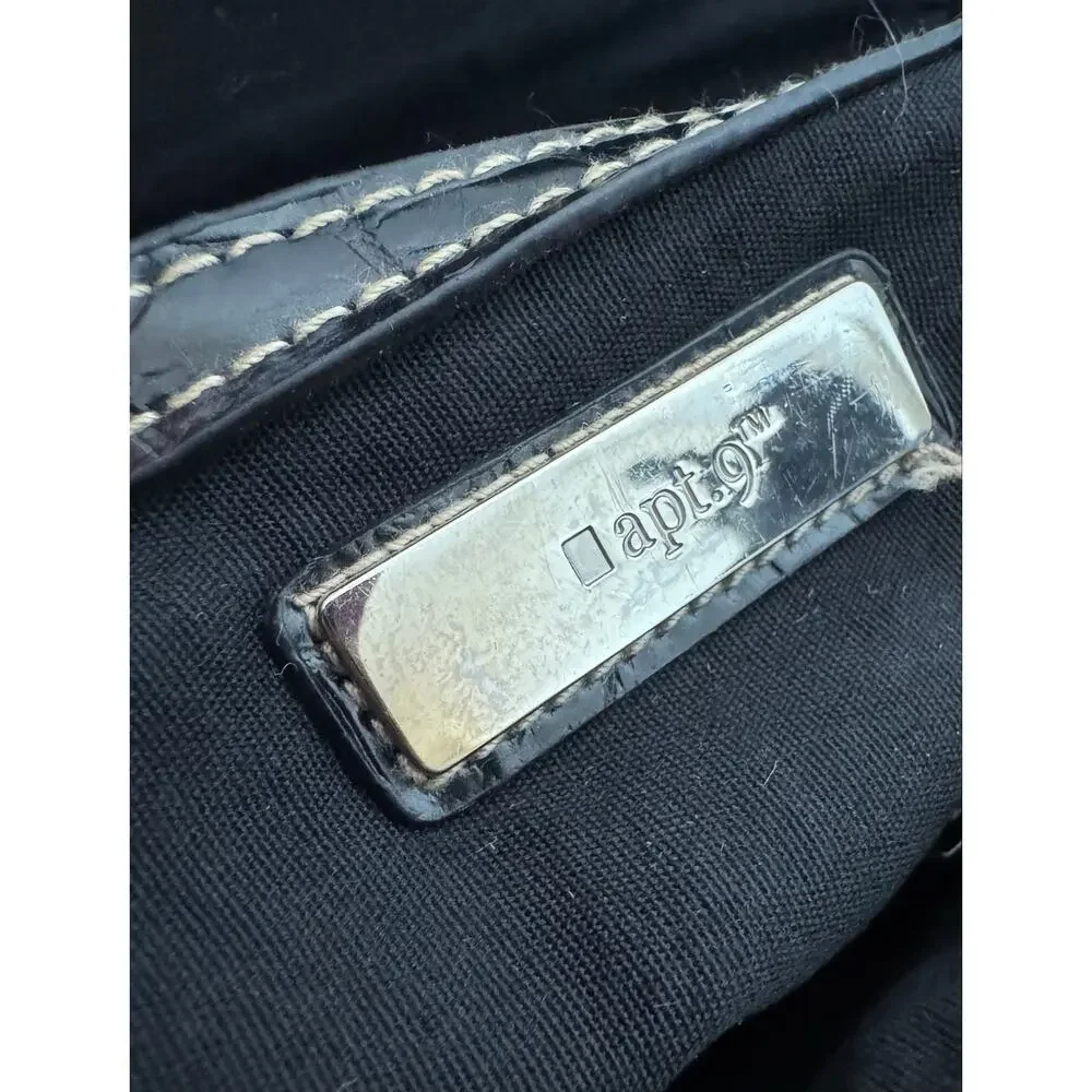 Y2K Apt. 9 Black Croc Embossed Buckle Shoulder Bag